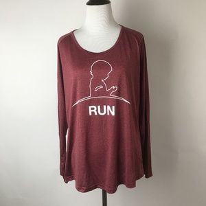 Leslie Jordan Women's Size L Red Long Sleeve Top